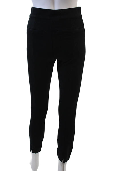 Spanx Womens Textured Lined Straight Leg Elastic Waistband Pants Black Size XS