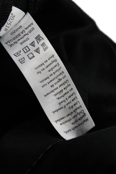 Spanx Womens Textured Lined Straight Leg Elastic Waistband Pants Black Size XS