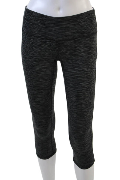Athleta Womens Textured Lined Stripe Slim Cropped Leggings Gray Size XS