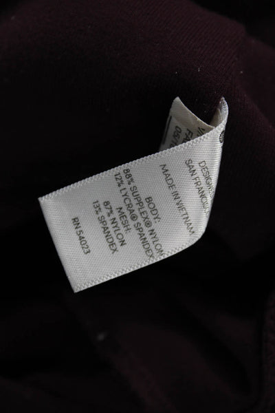 Athleta Womens Cotton High Waisted Lined Skinny Leg Athletic Leggings Maroon Siz