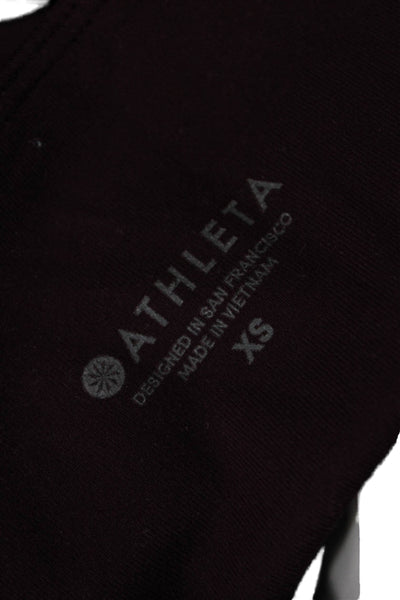 Athleta Womens Cotton High Waisted Lined Skinny Leg Athletic Leggings Maroon Siz