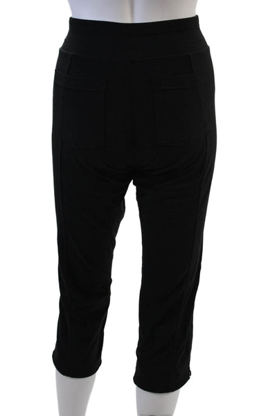 Athleta Womens Textured Lined Zip Clasps Drawstring Bottom Pants Black Size XS