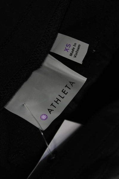 Athleta Womens Textured Lined Zip Clasps Drawstring Bottom Pants Black Size XS