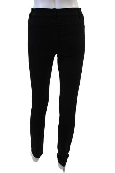 Athleta Womens Textured Lined Zip Button Slim Leg Casual Pants Black Size 0