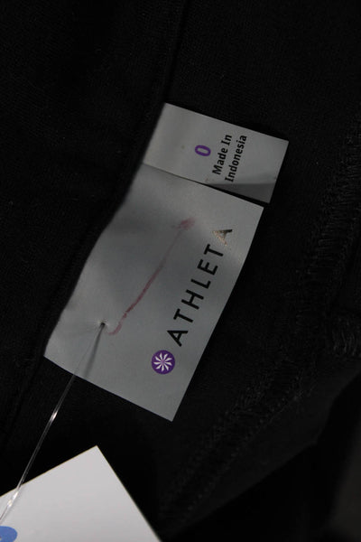 Athleta Womens Textured Lined Zip Button Slim Leg Casual Pants Black Size 0