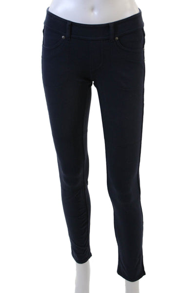Athleta Womens Textured Lined High Waisted Slim Casual Leggings Navy Size XS