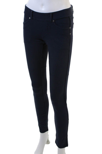 Athleta Womens Textured Lined High Waisted Slim Casual Leggings Navy Size XS