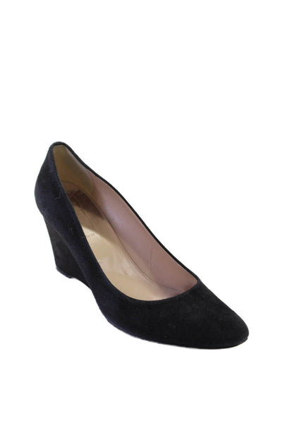 J Crew Womens Suede Closed Toe Wedge Heels Black Size 9.5