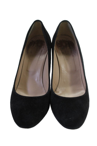 J Crew Womens Suede Closed Toe Wedge Heels Black Size 9.5