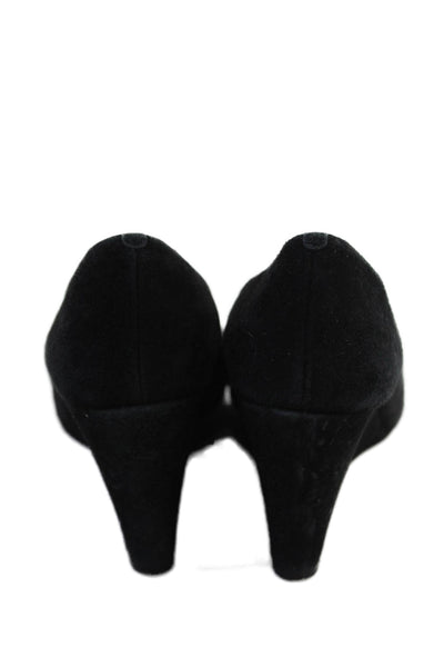 J Crew Womens Suede Closed Toe Wedge Heels Black Size 9.5