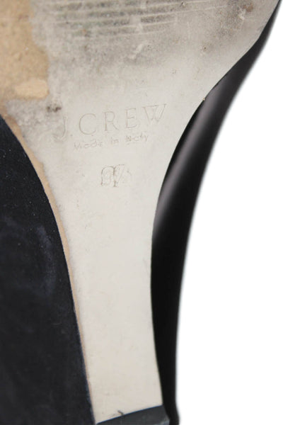 J Crew Womens Suede Closed Toe Wedge Heels Black Size 9.5