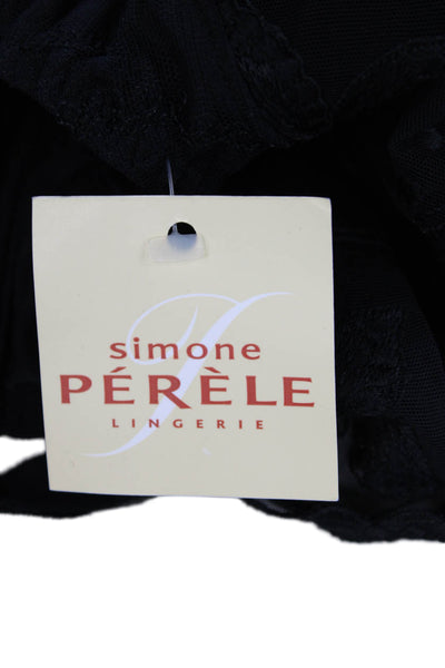 Simone Perele Womens Striped Sheer Lace Panel Detail Bra Black Size 34F
