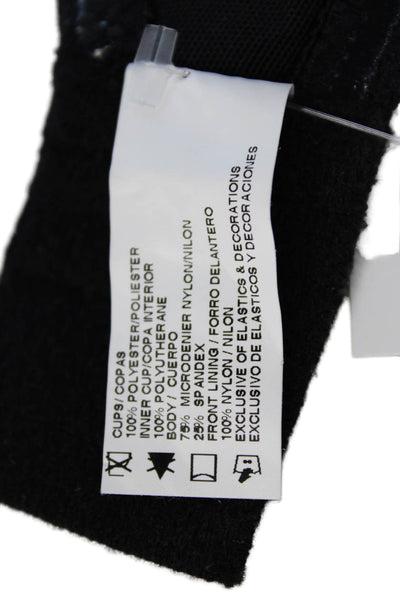 Va Bien Womens Strapless Molded Cup Bow Accent Underwired Bra Black Size 32E