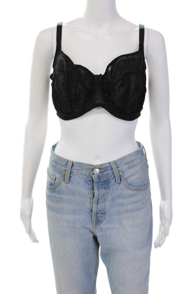 Panache Womens Embroidered Sheer Cup Detail Underwire Bra Black Size 40DD