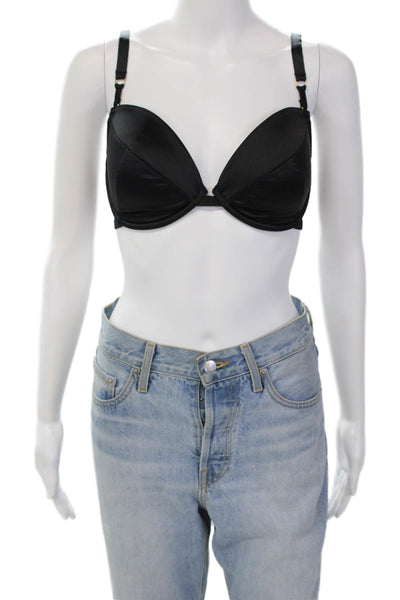 Gossard Womens Basic Satin Underwired Adjustable Bra Solid Black Size UK 32E