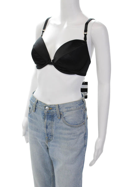 Gossard Womens Basic Satin Underwired Adjustable Bra Solid Black Size UK 32E