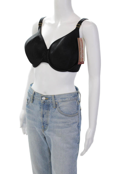 Fayreform Womens Adjustable Strap Basic Underwired Bra Solid Black Size 34FF