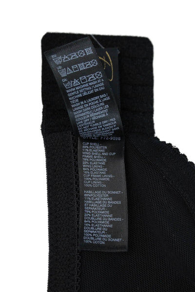 Fayreform Womens Adjustable Strap Basic Underwired Bra Solid Black Size 34FF