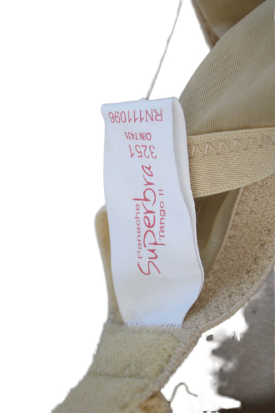 Panache Womens Embroidered Sheer Cup Detail Underwire Bra Solid Beige Size 40D