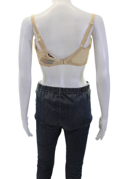 Superbra Women's Embroidered Ajustable Straps Balconette Bra Set Beige Size 40DD