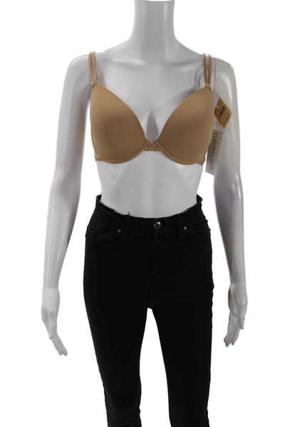 Simone Perele Womens Textured Wired Lace Push Up Super Bra Nude Size 36E