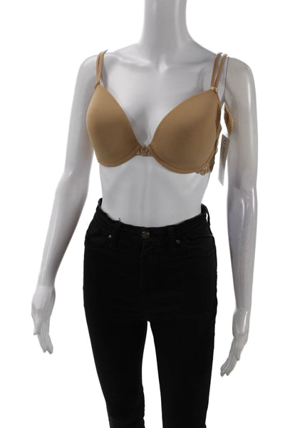 Simone Perele Womens Textured Wired Lace Push Up Super Bra Nude Size 36E