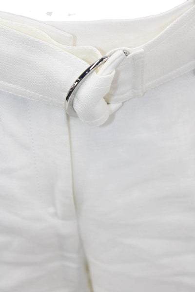 Shannon Mclean Womens Sleeveless Flare Hem Wrap Blouse Top White Size M