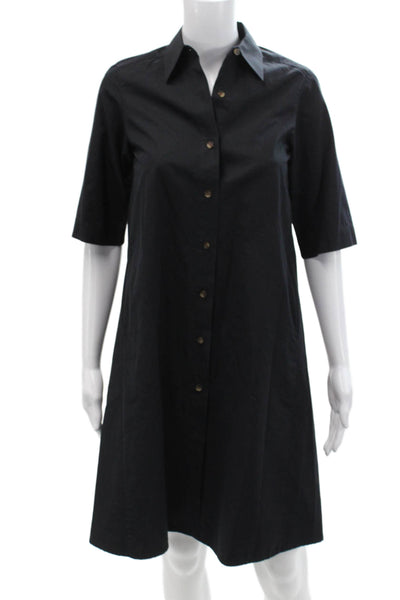 Lafayette 148 New York Womens Collared Button Down Midi Dress Blue Size 2XS
