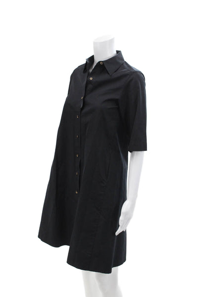 Lafayette 148 New York Womens Collared Button Down Midi Dress Blue Size 2XS