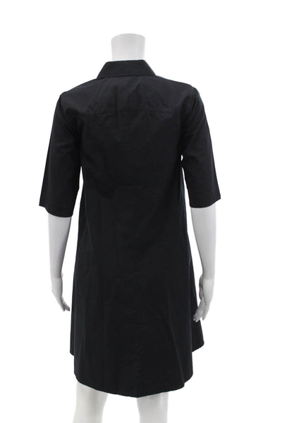 Lafayette 148 New York Womens Collared Button Down Midi Dress Blue Size 2XS