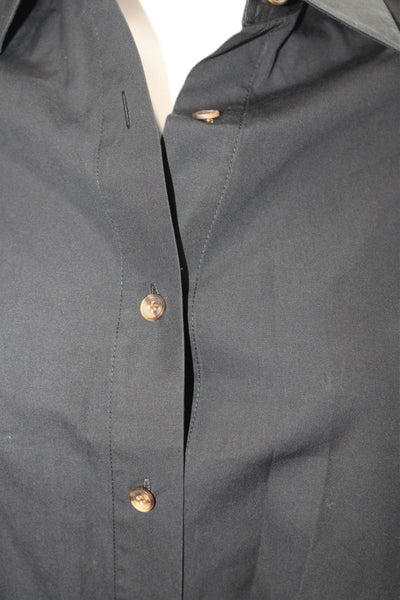 Lafayette 148 New York Womens Collared Button Down Midi Dress Blue Size 2XS