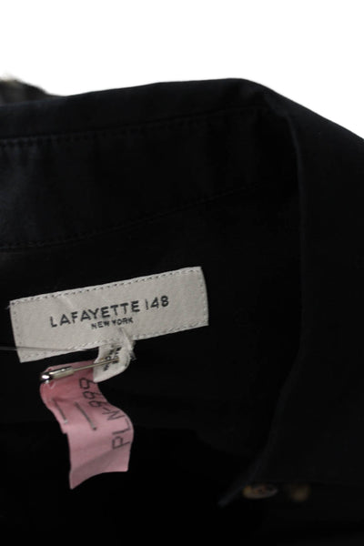 Lafayette 148 New York Womens Collared Button Down Midi Dress Blue Size 2XS