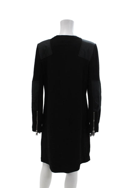Marc By Marc Jacobs Womens Long Sleeve Zipper Detail Shift Dress Black Size L