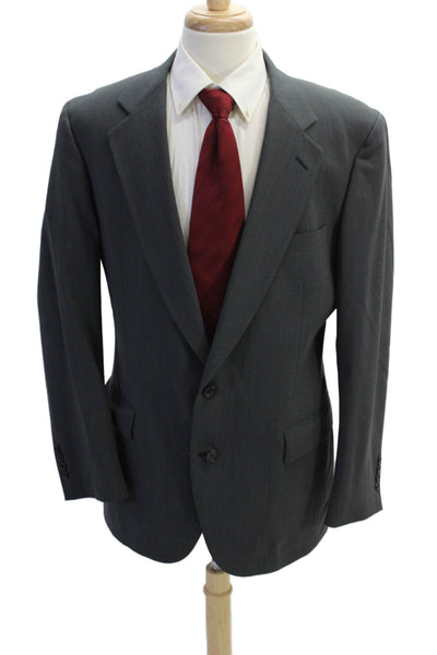 Barrister Expressly Men's Lined Collared Long Sleeves Basic Jacket Gray Size 42