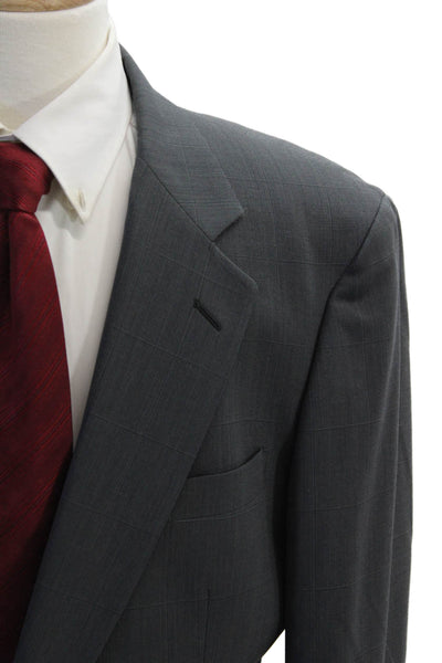 Barrister Expressly Men's Lined Collared Long Sleeves Basic Jacket Gray Size 42