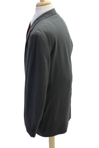Barrister Expressly Men's Lined Collared Long Sleeves Basic Jacket Gray Size 42