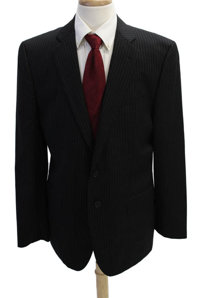 Joseph Abboud Men's Long Sleeves Lined Pinstiped Basic Jacket Black Size 42