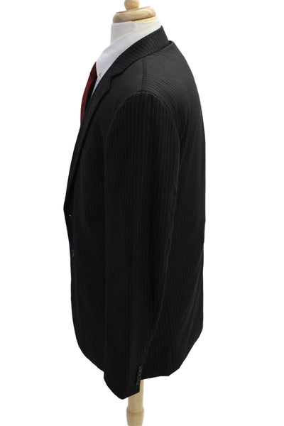 Joseph Abboud Men's Long Sleeves Lined Pinstiped Basic Jacket Black Size 42