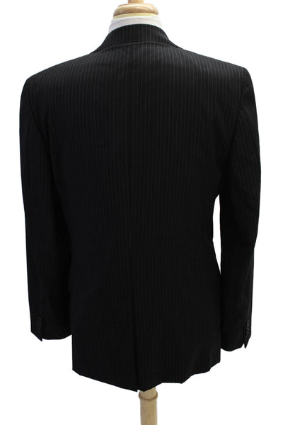 Joseph Abboud Men's Long Sleeves Lined Pinstiped Basic Jacket Black Size 42