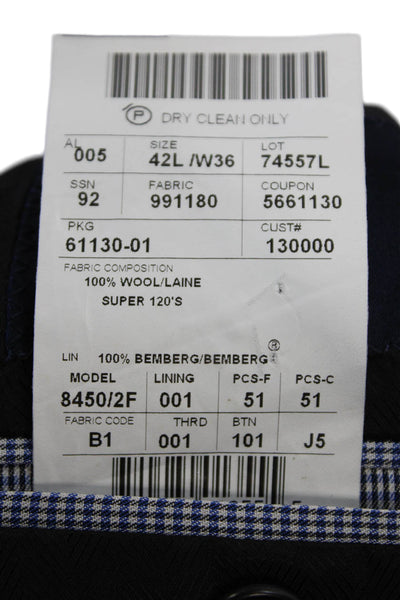 Joseph Abboud Men's Long Sleeves Lined Pinstiped Basic Jacket Black Size 42