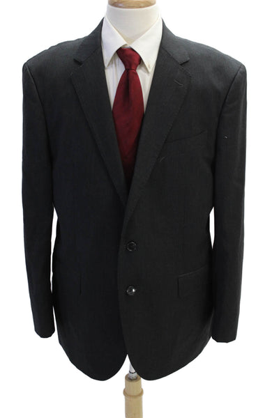 Joseph Abboud Men's Collared Long Sleeves Two Button Lined Jacket Gray Size 44