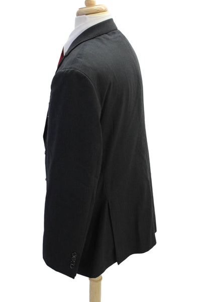 Joseph Abboud Men's Collared Long Sleeves Two Button Lined Jacket Gray Size 44