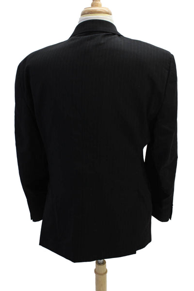 Pronto Uomo Men's Long Sleeves Lined Two Button Blazer Jacket Striped Size 48