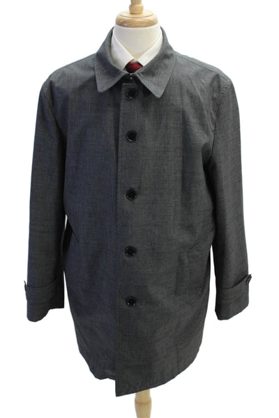 Joseph Abboud Men's Long Sleeves Collared Lined Basic Coat Gray Size 44
