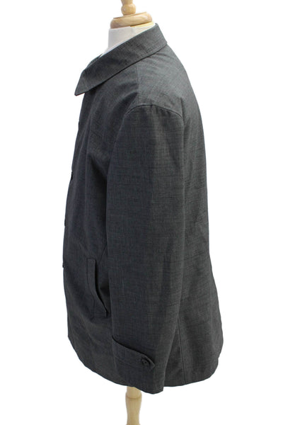 Joseph Abboud Men's Long Sleeves Collared Lined Basic Coat Gray Size 44