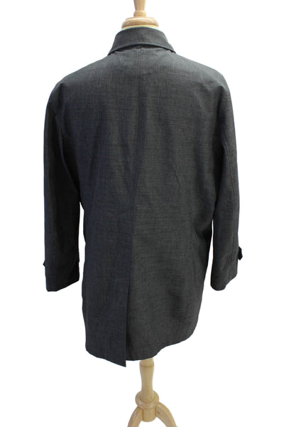 Joseph Abboud Men's Long Sleeves Collared Lined Basic Coat Gray Size 44
