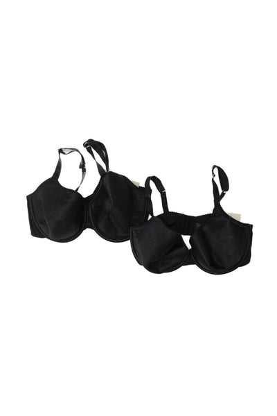 Fayreform Womens Cotton Lined Lace Trim Cupped Push Up Bra Set Black Size 36G