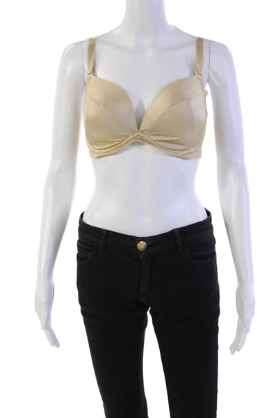 Panache Womens Removable Strap Satin Molded Cup Underwire Bra Beige Size 32E