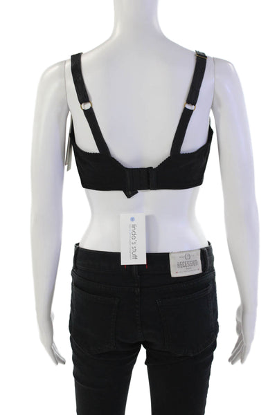 Fayreform Womens Adjustable Strap Basic Underwired Bra Solid Black Size 34G
