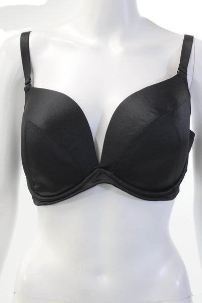 Panache Womens Molded Cup Detachable Strap Underwire Bra Solid Black Size 34E
